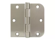 Satin Nickel Door Hinge 3 1/2" Square x 5/8" Radius US15 Brushed Nickel