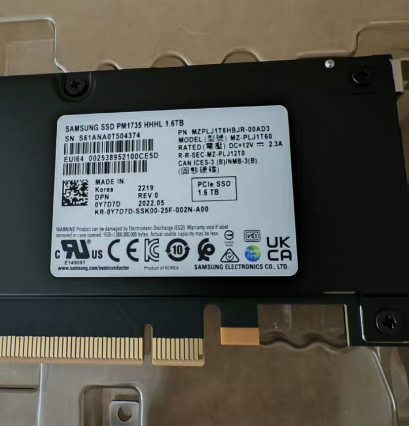 Samsung PM1735 1.6TB SSD HHHL PCIE 4.0 NVME Solid State Drive