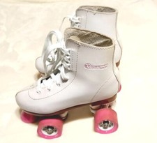 Girls Chicago Classic Quad Rink Roller Skates White/Pink Size 3 US