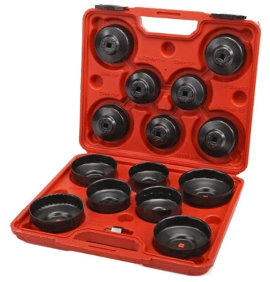 JUEGO DE LLAVES VASOS PARA FILTROS ACEITE 15 PIEZAS / EXTRACTOR FILTROS - 1175