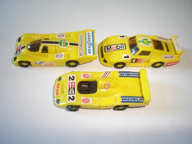 YELLOW PORSCHE RACE MODEL CARS RACING SET 1991 1:87 KINDER SURPRISE MINIATURES