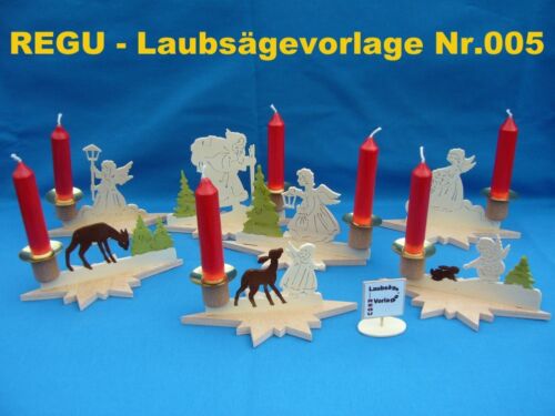 REGU - Laubsägevorlagen für  -" erzgebirgische Deko - Kerzenständer"- Nr.005 -   - Afbeelding 1 van 2