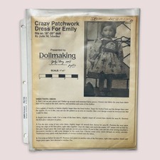Vintage Doll Costume Pattern - Crazy Patchwork Dress For Emily - 18  - 20  Doll