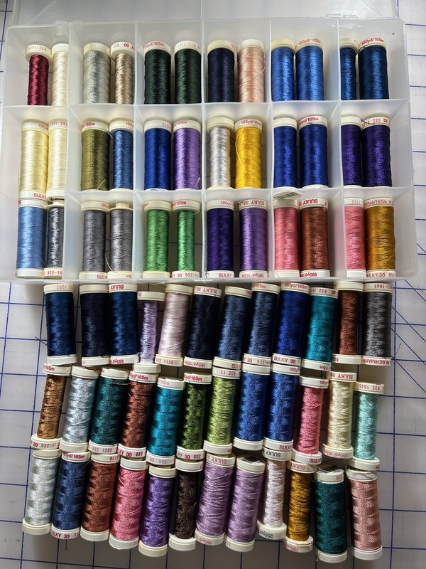 SULKY EMBROIDERY THREAD 72 SPOOLS in a Storage Box (Box A)