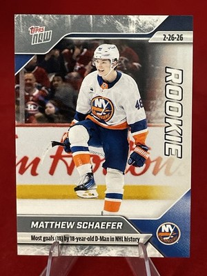 Matthew Schaefer RC Rookie 18 Goals- 2025-26 NHL Topps NOW - Sticker #110 Isles