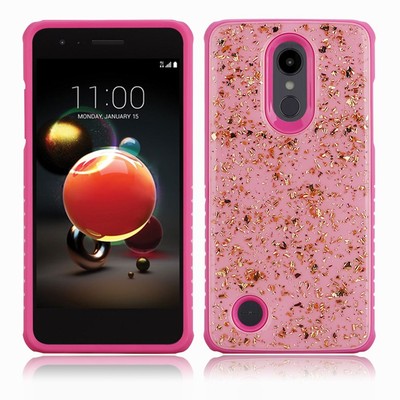 ''GSA Slim Pink Frozen Glitter Case for LG Aristo 2, 3, 3+ & Fortune 2''