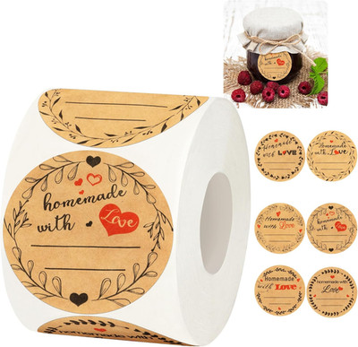 Jam and Jelly Jar Canning Labels for Mason Jars and More(2'' round 500/Roll) with