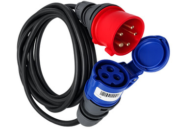 CEE Adapter Starkstrom  16 A Stecker auf 16 A Kupplung  5 Mtr. H07RN-F 3G1,5 