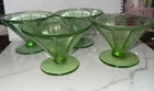 Vintage Depression Green Uranium Glass Fluted Sherbet 2.75" Lot Of 8