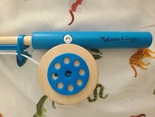 Melissa and Doug Magnetic Blue 17  Original Fishing Pole Wooden 