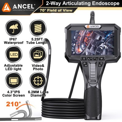 210° Articulating Borescope Industrial Endoscope Inspection 1080p Snake Camera