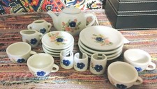 Vintage Porcelain Strombecker Corporation Childrens Miniature Tea Set
