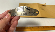 Vintage Amtrak Railroad Asst. Conductor Metal Hat Badge w/ Original Envelope