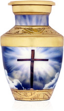 VC Small Heavenly Cross Cremation for Ashes Adult Keepsake Urn Qnty 1 - for Huma
