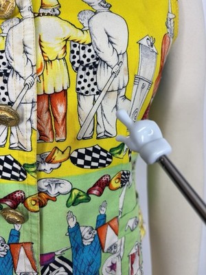 Vtg Versace Jeans Couture Clown Print Medusa Button Vest M | eBay
