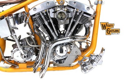 Chrome Wyatt Gatling Down Draft Drag Pipes for Harley-Davidson