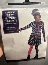Carnival Terror Clown Halloween Costume Dress, Leggings etc kids xl 14-16