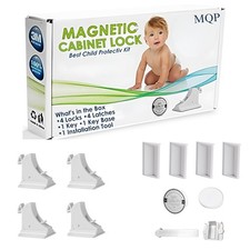 4 Pack Magnetic Cabinet Locks Baby Proofing - MQP Child Proof Cabinet Locks, Bab