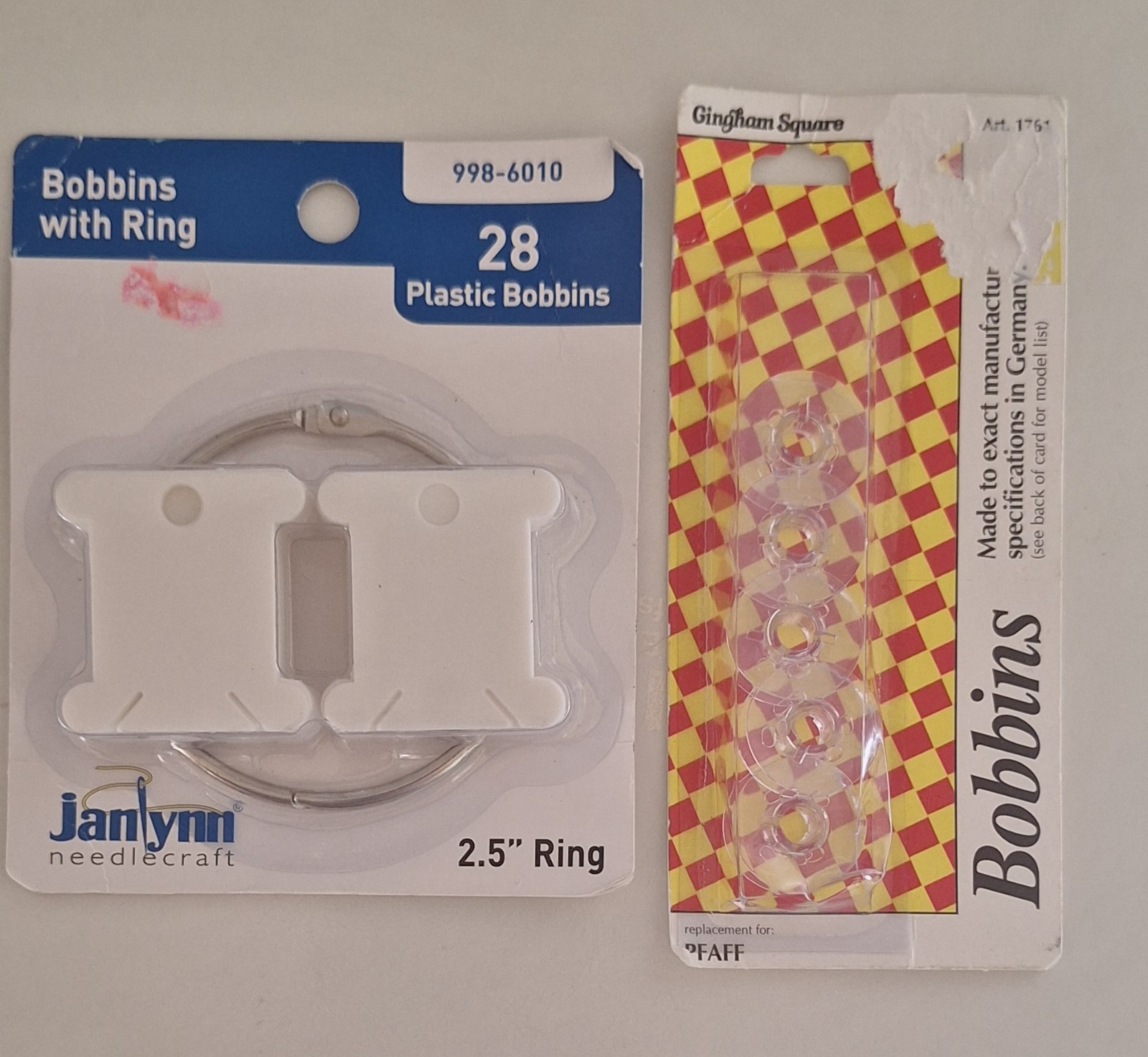 Janlynn (L3) needlecraft Bobbins w/Ring & replacement bobbins Free Ship