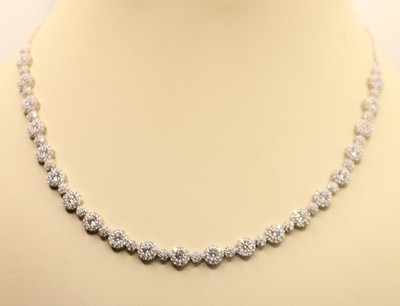 MAGIC BLUMEN HALSKETTE ZIRKONIA RUND PAVE SILBER 925 CM 43-47 MM 6 MM 4 EXPLOIT