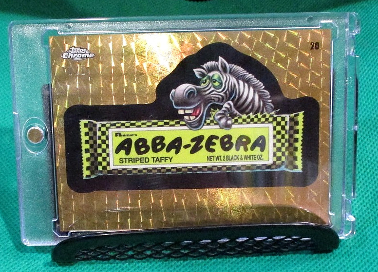 2026 Topps Wacky Packages Superfractor 1/1 Abba-Zebra #20 Card in One Touch view 3