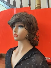 NIB Jon Renau Medium Golden Brown Synthetic Curly/Wavy Short Wig 445 Jacki