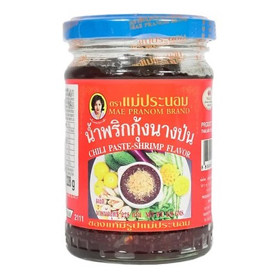 Mae Pranom Chilipaste Shrimps Geschmack 228g Chilli Paste Nam Prik Shrimps Flavo