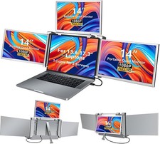 14 Inch Laptop Screen Extender,FHD 1080P IPS Portable Quad Monitor,Foldable Mo..