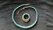 Necklace and Bracelet Set Turquoise with Sterling Silver Accent