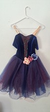 Weissman Tutu Dance Costume LC Leotard Ballerina Ballet Dress Royal With Flowers