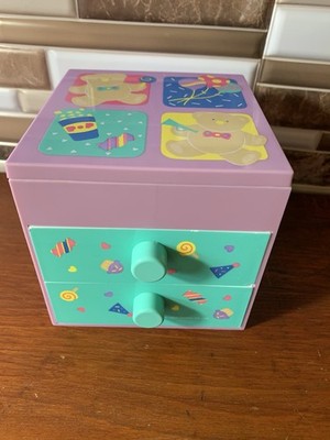 Rare Vintage 1988 Sanrio JUST FOR FUN BEAR Trinket Box Case Storage Kawaii HTF