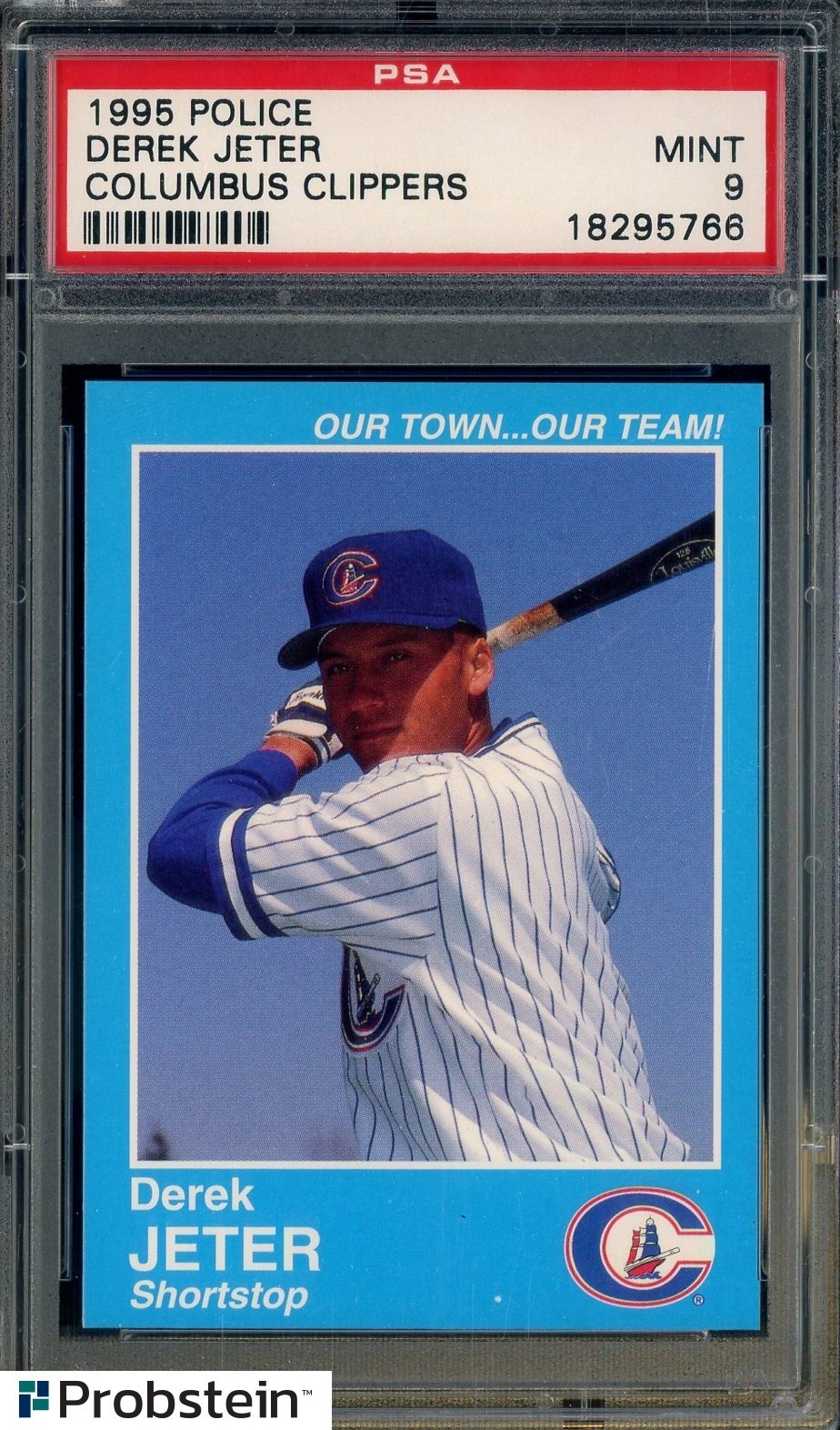 1995 Police Columbus Clippers Derek Jeter RC Rookie HOF PSA 9 MINT