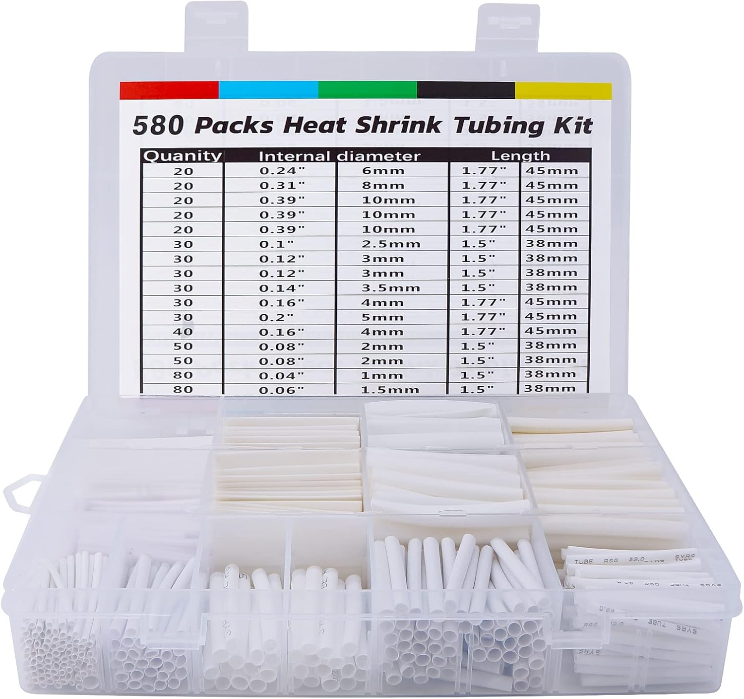 580PCS Durable Heat Shrink Tubing Kit - Ideal for Electric Insulation and Repair