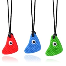 Seeway 3 Pack Chew Necklaces for Sensory Kids Autism ADHD Silicone Fidget Toy