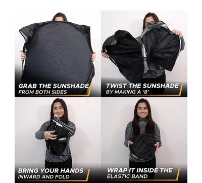 EcoNour Car Windshield Sun Shade Small 59x29 Foldable Front Window Shade New