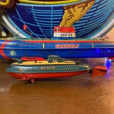 Marusan Vintage Tin Toy Submarine Showa Retro