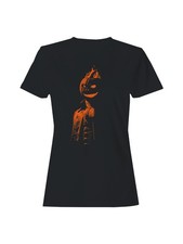 Flaming Pumpkin Head Illustration Women's T-shirt