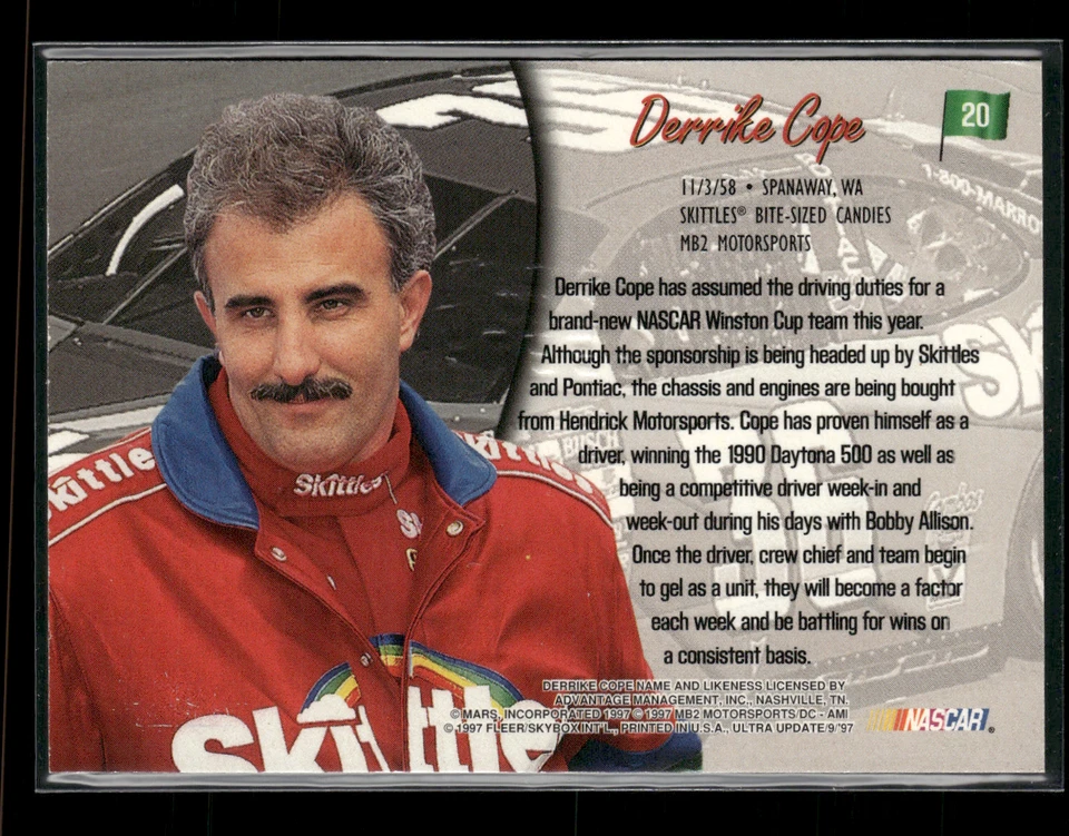 Derrike Cope 1997 обновление Fleer с автографом - Изображение 2 из 2