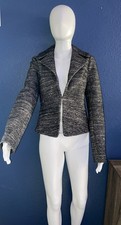 Banana Republic Grey Knit Blazer Jacket Size 6 Single Clasp Career