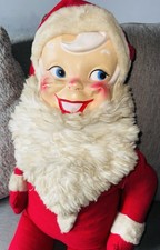 Antique Christmas Santa Clause Elf Doll Rare Celluloid Face Large Stuffed