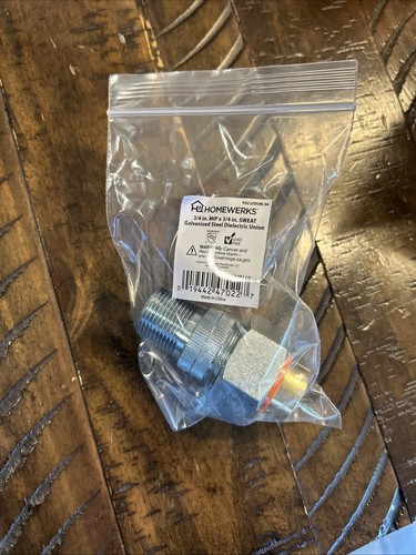 Homewerks Lead Free 3/4" MIP by Sweat Dielectric Union (lot of 10) FSU LFDUM-34