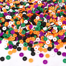 4200Pcs Halloween Clay Beads Vinyl Heishi Flat round Polymer Spacer for Jewelry