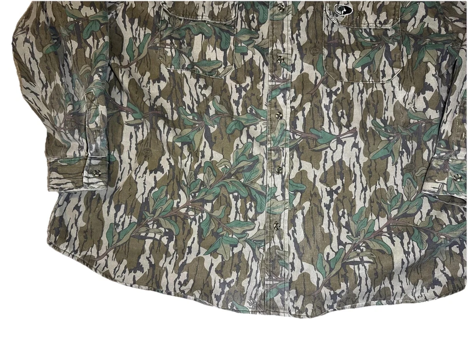 Camisa Mossy Oak Para Hombres 3XL Hoja Verde Camuflada Abotonada Manga Larga Caza 90001 Foto 4 de 4