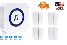 Sanjie Wireless 1Alert Door Chime with 4 Sensors for Business/Home