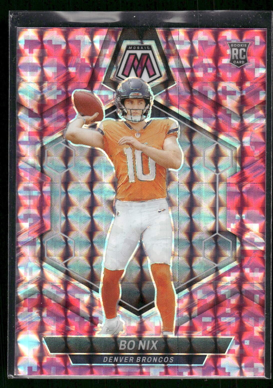 #312 Bo Nix 2024 Panini Mosaic Mosaic Camo Pink