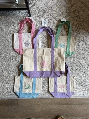 Trader Joe's Pastel Mini Tote Bag Set with 1 Large Tote Bag