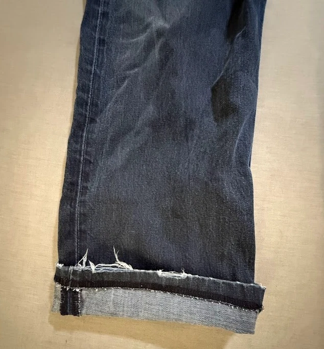 Levi's Selvedge Jeans Mens 38 Blue Denim Dark Straight Pocketed Selvage 38X29. - Image 3 of 4