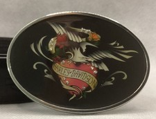 Harley-Davidson Leather Women&rsquo;s Belt Sacred Heart Design Buckle Size &ldquo;M&rdquo;