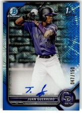 2022 Bowman Chrome Prospect Auto HTA Choice Refractors #CPAJGO Juan Guerrero #'d