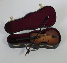 Miniature Violin w/ Bow  Hard Case   Decorative Display Collectible   6"